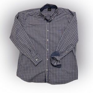 TailorByrd Collection Men's Blue Checkered Shirt Size XL Extra Large